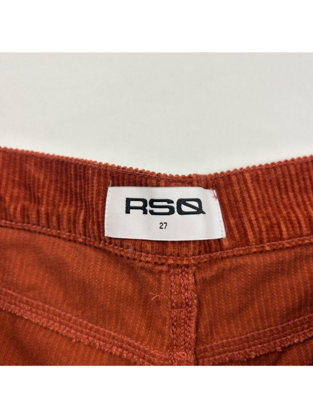 LONG RSQ Rust Cotton Corduroy Wide Leg Cargo Pant 27 - Picture 3 of 6